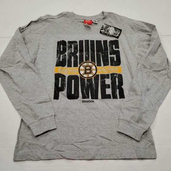 NWT Boston Bruins NHL Hockey Men’s Gray Long Sleeve T-Shirt Small New With Tags - Picture 1 of 7